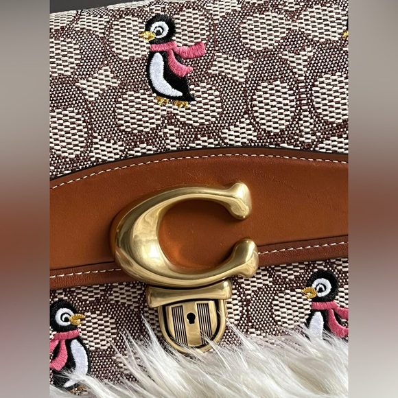 💰SOLD-C7935 - Coach Studio Shoulder Bag in Signature Jacquard with Penguin Motif - Picture 5 of 14